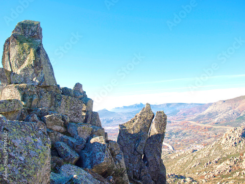 Top of mountain La Cabrera Madrid mountain range photo