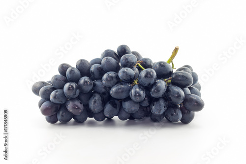 black grapes isolated on white background
