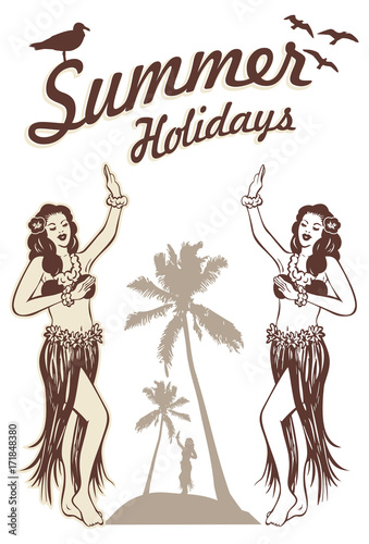 Summer holidays sign, Vector Illustration