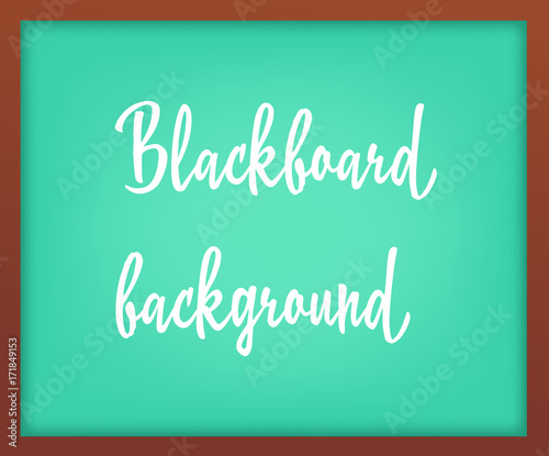 Light Green school chalkboard with frame vector. Template for your design.