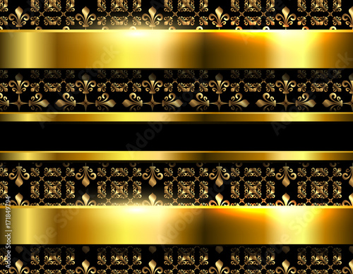 Gold background with abstract ornaments