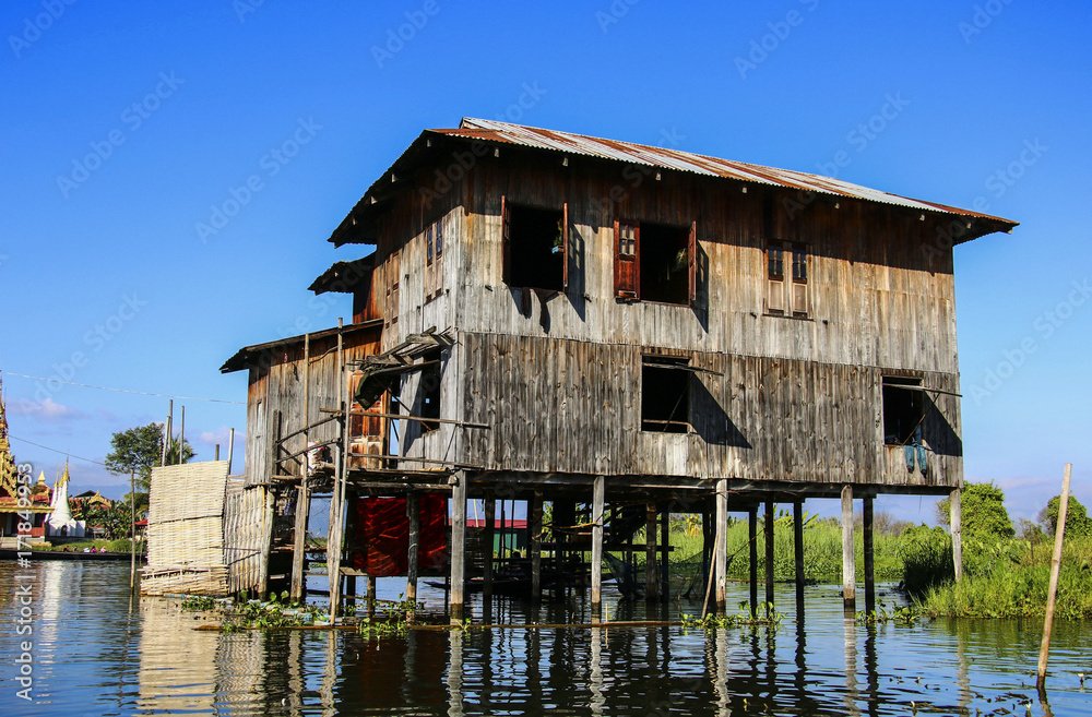Traditional hous on stilts in Inle lake, Myanmar(Burma) Traditional hous on stilts in Inle lake, Myanmar(Burma)