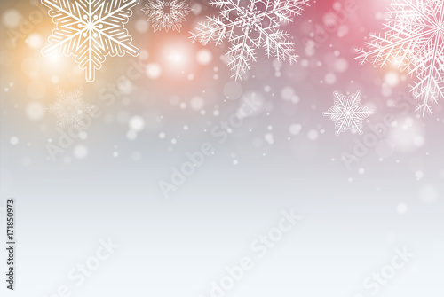 Fototapeta Boże Narodzenie tło z płatkami śniegu