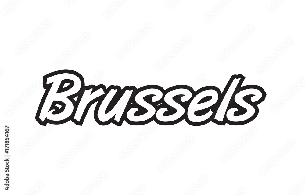 brussels europe capital text logo black white icon design