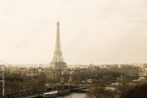 Fototapeta Naklejka Na Ścianę i Meble -  Eiffel tower landscape