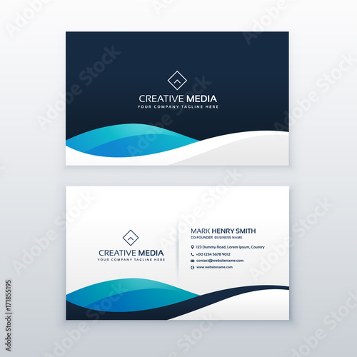 modern blue creative business card design