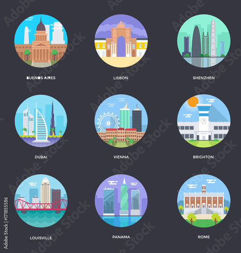 World Cities and Tourism Illustration 4 photo