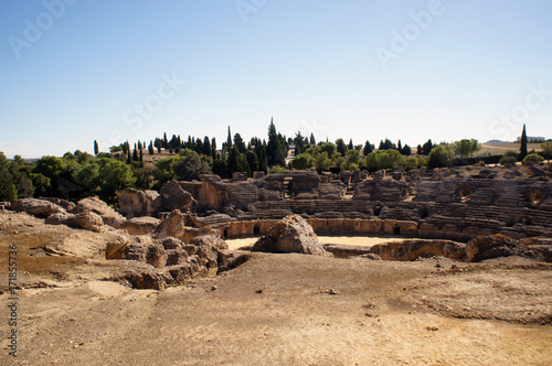 Ancient Roman Amphiteater in Italica photo