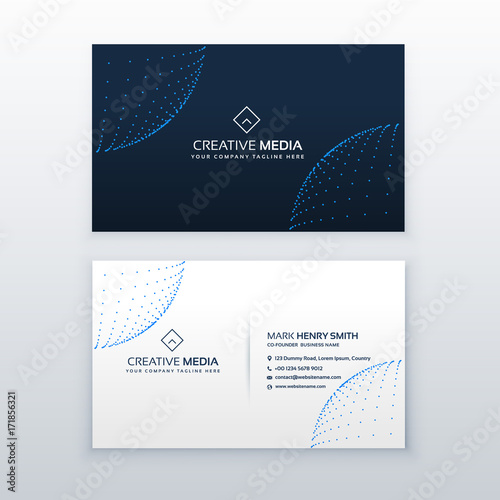 technology style business card design template
