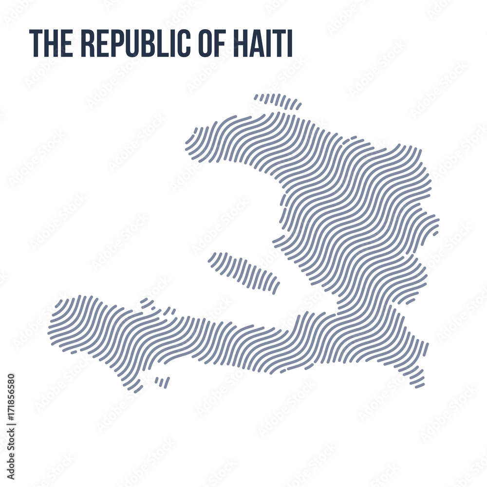 Vector abstract wave map of The Republic of Haiti isolated on a white background. Vector abstract wave map of The Republic of Haiti isolated on a white background.