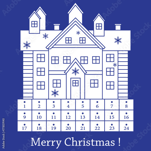 Cute vector illustration: Christmas Advent Calendar.