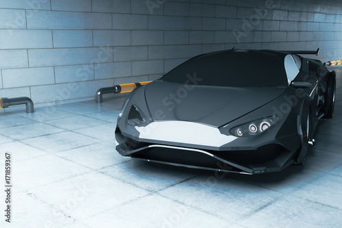 Modern gray sportscar