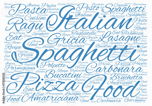 Word cloud photography, Italian Food.