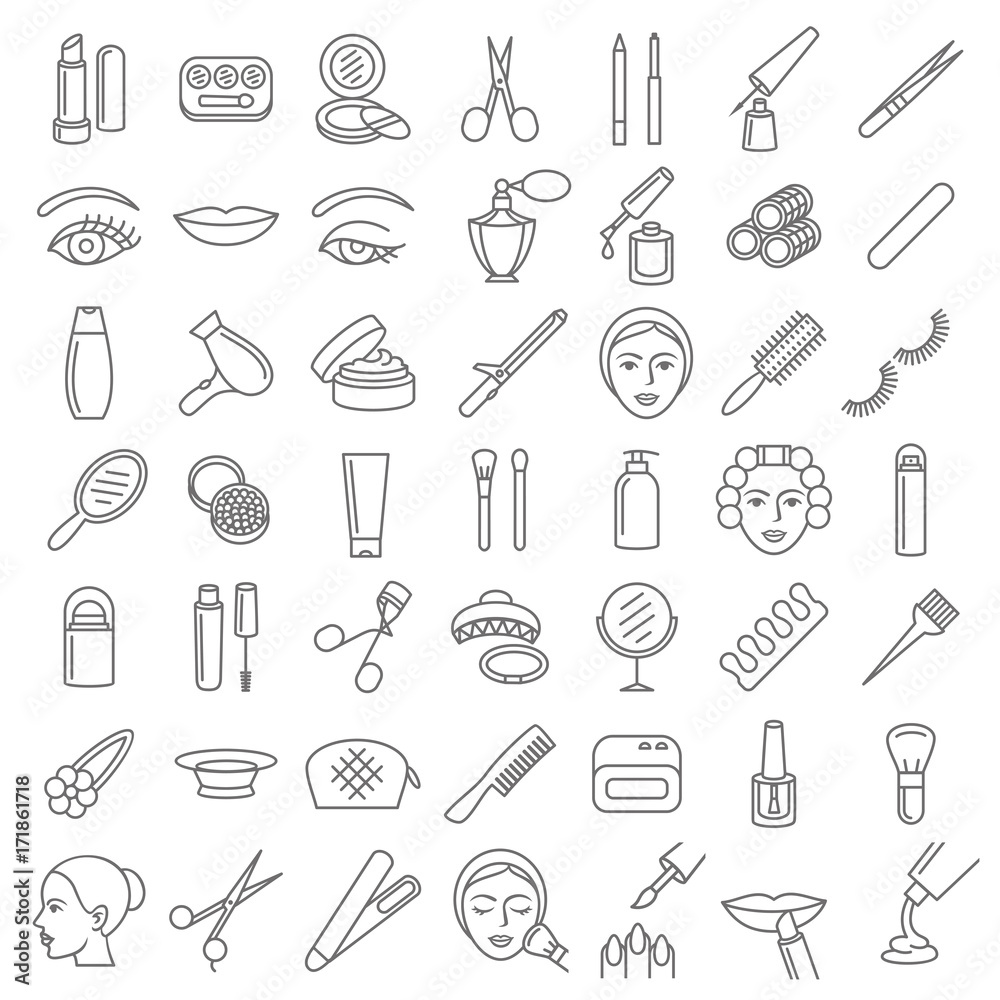 Cosmetic beauty and make up icon set Cosmetic beauty and make up icon set