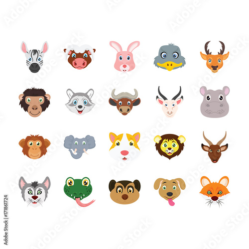 Animals Colored Vector Icons Set 2