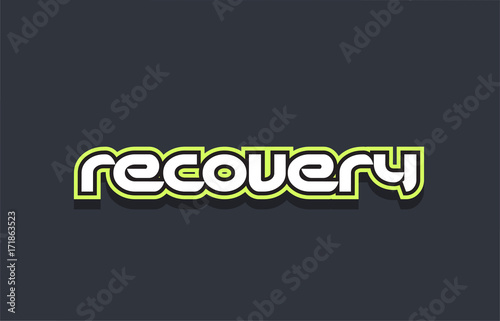recovery word text logo design green blue white