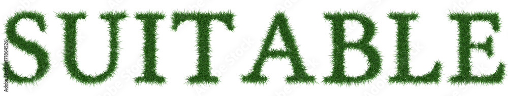 Suitable - 3D rendering fresh Grass letters isolated on whhite background. Suitable - 3D rendering fresh Grass letters isolated on whhite background.