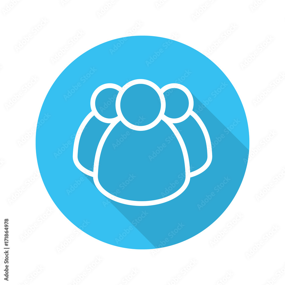 Community flat linear long shadow icon Community flat linear long shadow icon