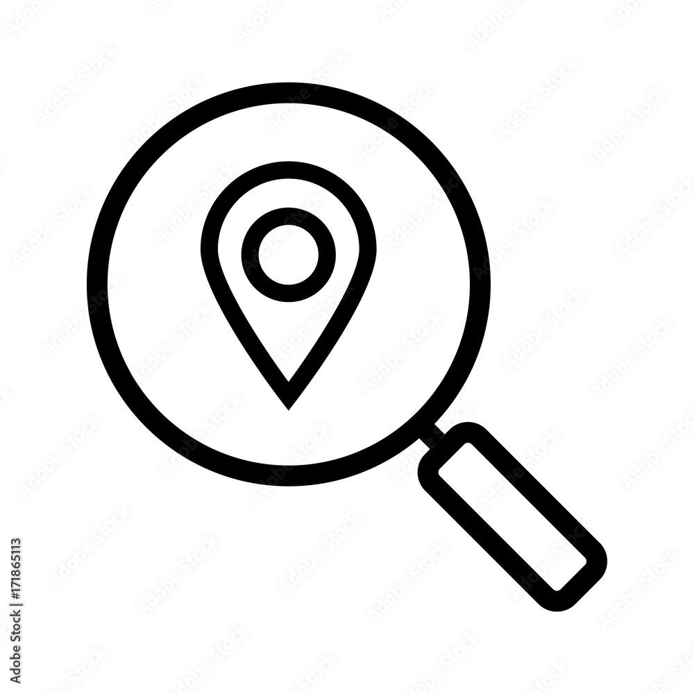 Location search linear icon Location search linear icon