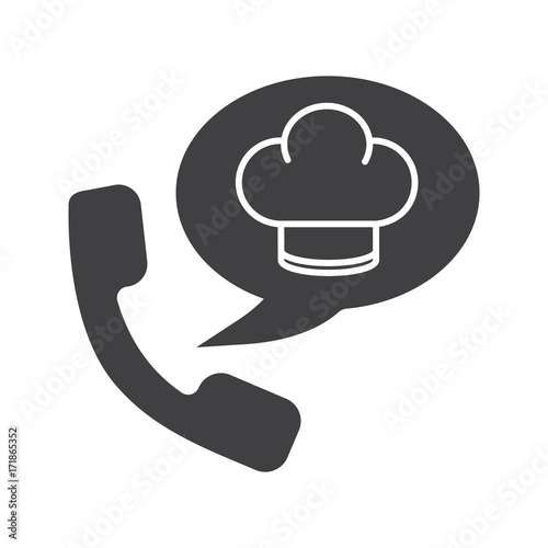 Food phone order glyph icon