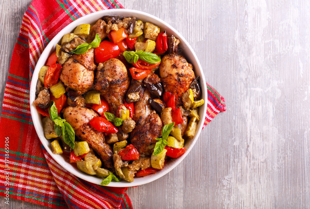 Baked drumsticks with vegetables Baked drumsticks with vegetables
