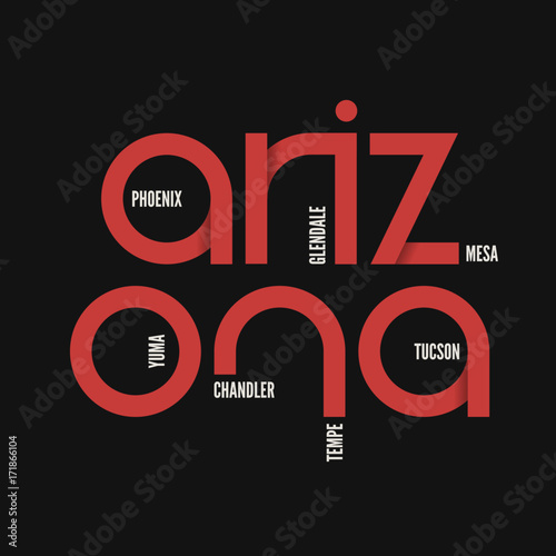 Arizona state. T-shirt and apparel vector design, print, typography, poster, emblem.