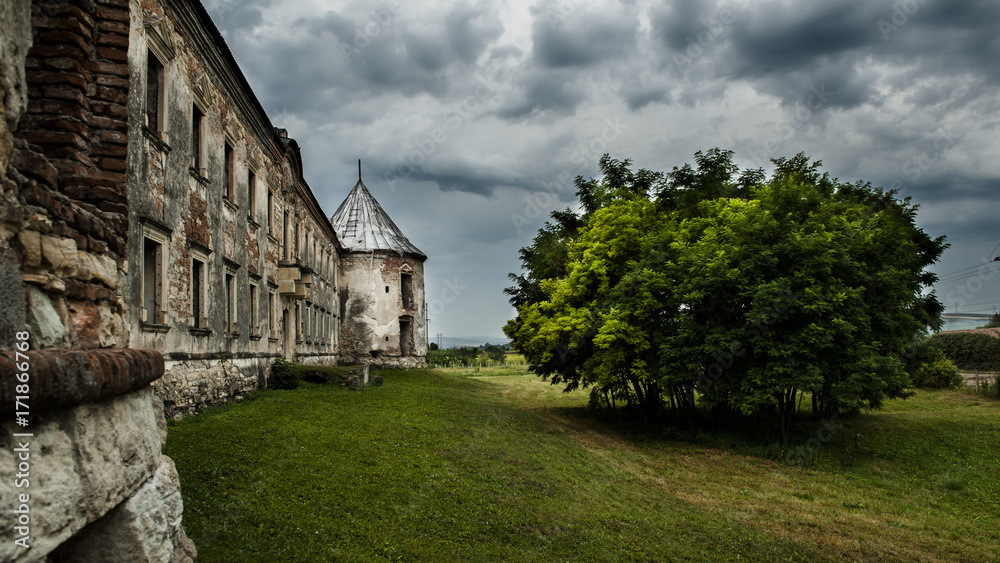 Desolate, abandoned manor house in Eastern Europe, Romania