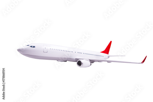 passenger airplane isolated on white background