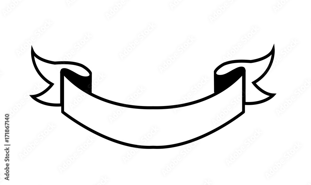 Fototapeta premium ribbon illustration (outline)