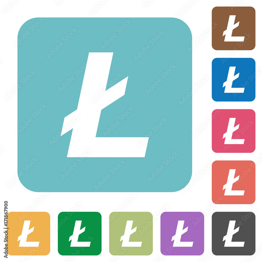 Litecoin digital cryptocurrency rounded square flat icons Litecoin digital cryptocurrency rounded square flat icons