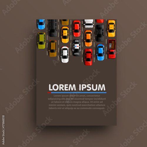 Modern transport vertical banners. Road flyer set. Traffic jam infographics. template design element.
