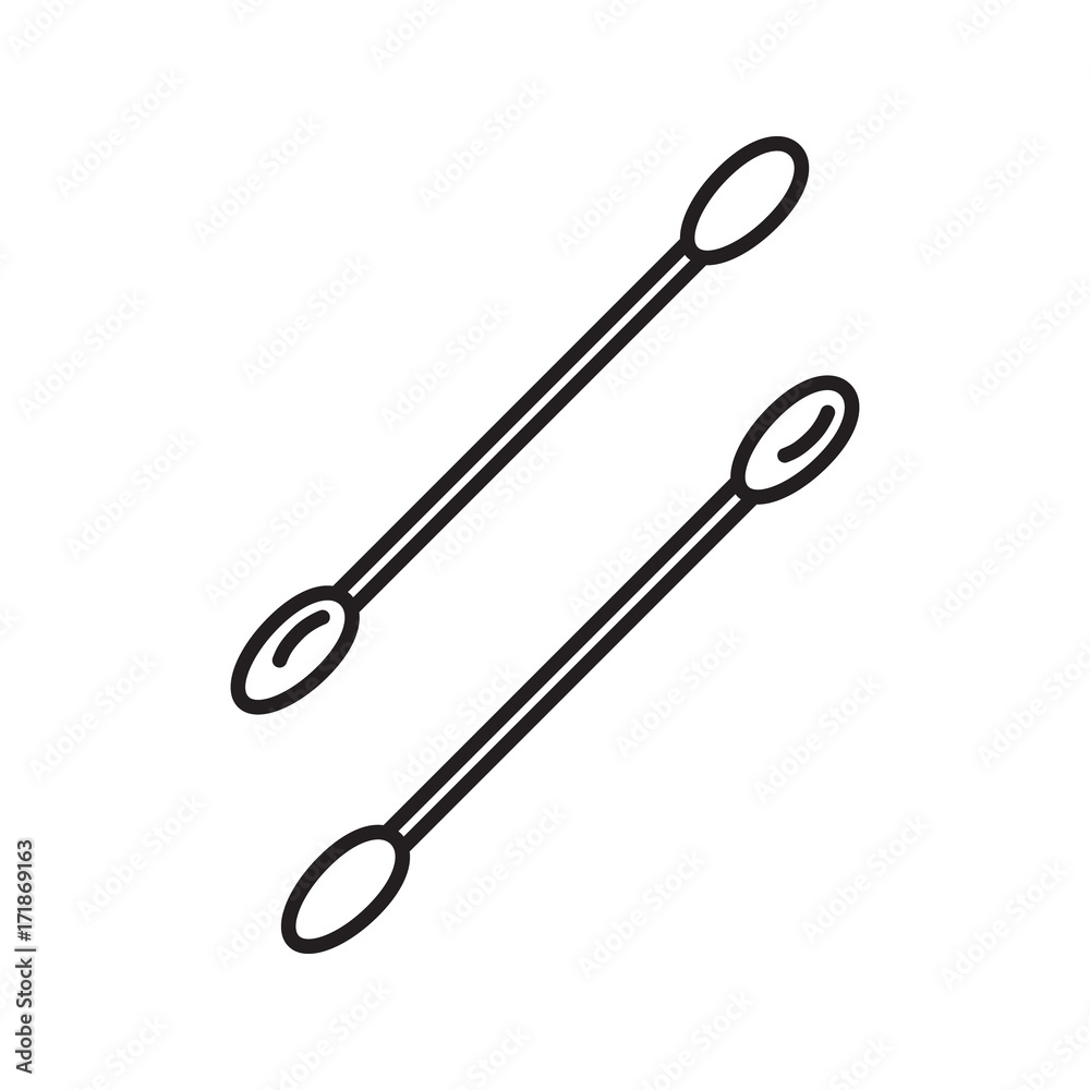 Cotton buds, swabs, balls, sticks linear icon Cotton buds, swabs, balls, sticks linear icon