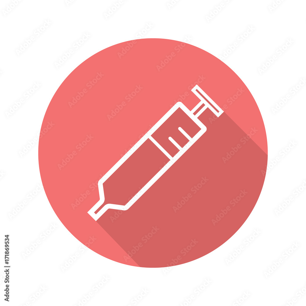 Syringe flat linear long shadow icon Syringe flat linear long shadow icon