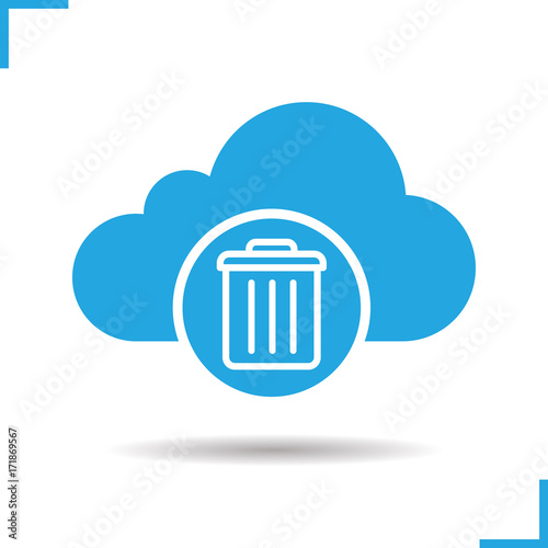 Cloud storage trash icon