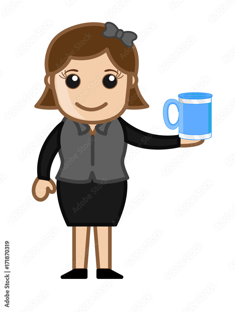 Businesswoman Presenting a Coffee Mug Businesswoman Presenting a Coffee Mug