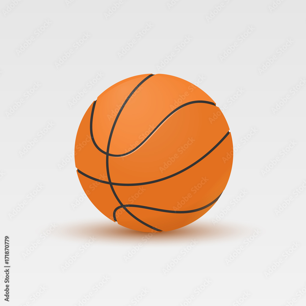 Vector illustration of Basketball isolated on a white background.