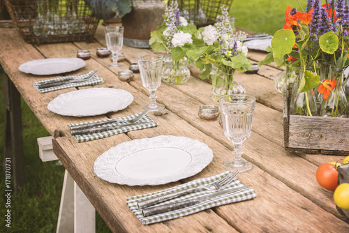 Garden dinner reception