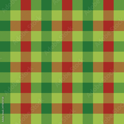 Seamless Christmas gingham check wrapping paper pattern