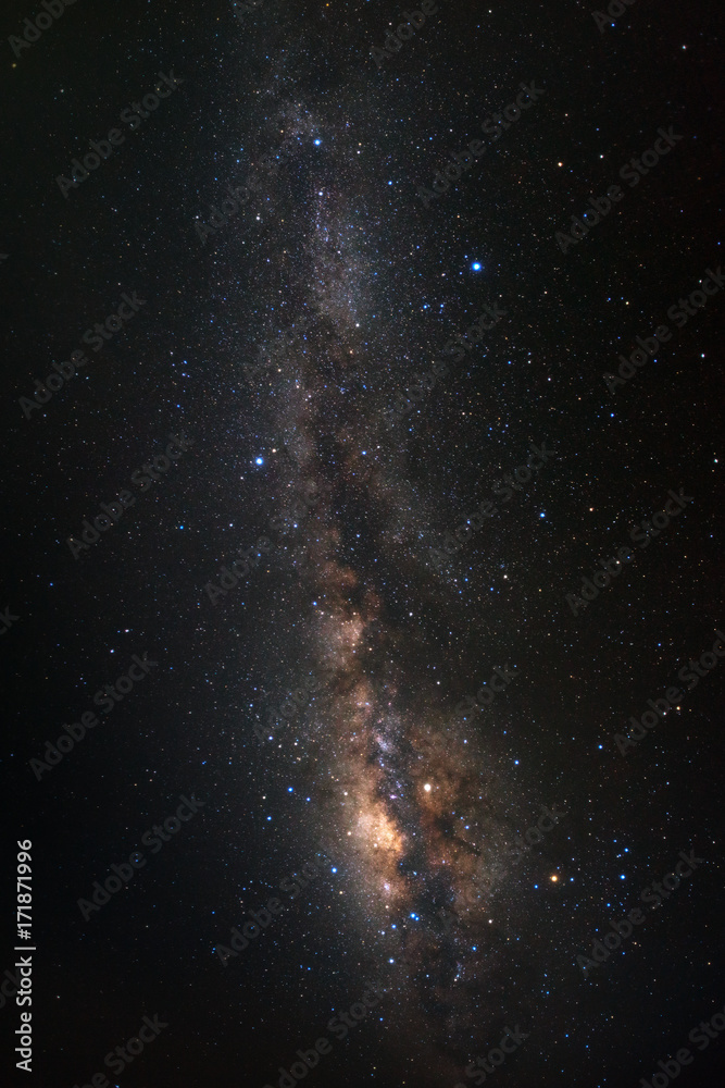 Naklejka premium Clearly milky way galaxy with stars and space dust in the universe