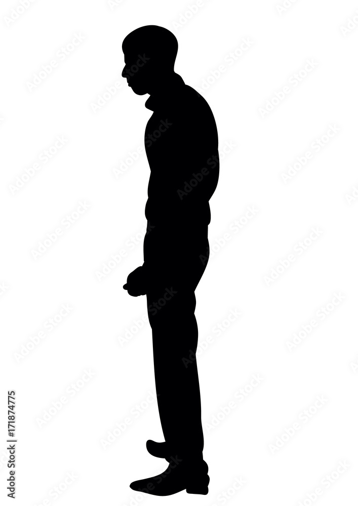 isolated silhouette of a guy standing alone