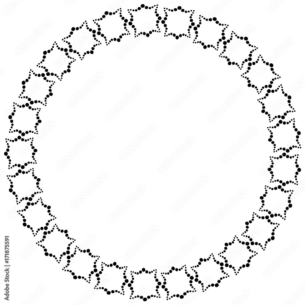 Frame in the form of a circle of decorative elements in black