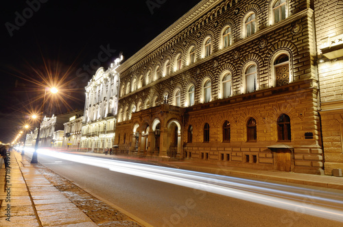 Fototapeta Naklejka Na Ścianę i Meble -  Electric city lights at night.