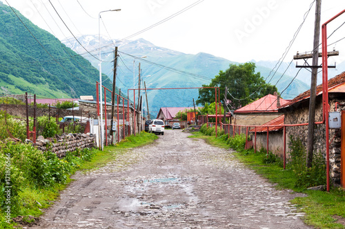 streets and houses in Stepantsminda village. Georgia © Ekaterina Loginova