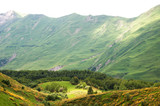 View of Caucasian Mountains in Gudauri, Georgia.