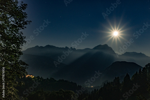 full moon over the alps