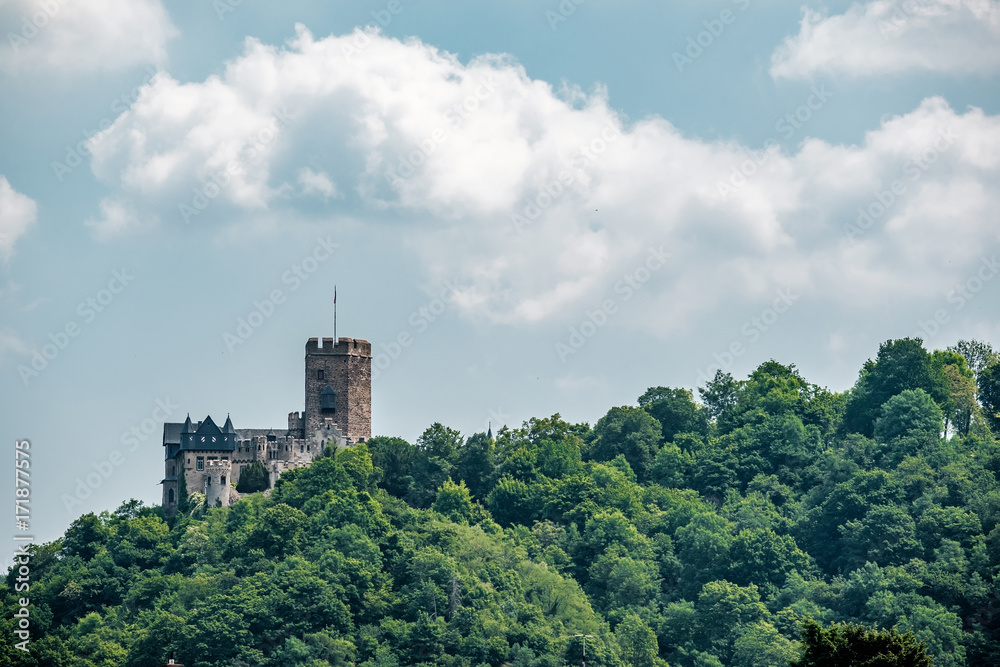 Lahneck Castle at Rhine Valley near Koblenz, Germany.