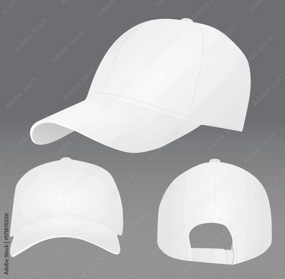 White baseball cap. vector illustration White baseball cap. vector illustration