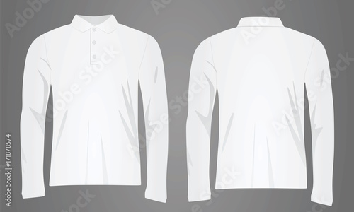 White polo shirt long sleeve. vector illustration