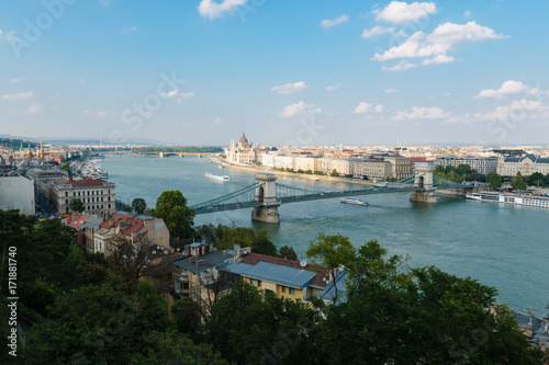Fototapeta Naklejka Na Ścianę i Meble -  Budapest with Chain Bridge, Hungary 