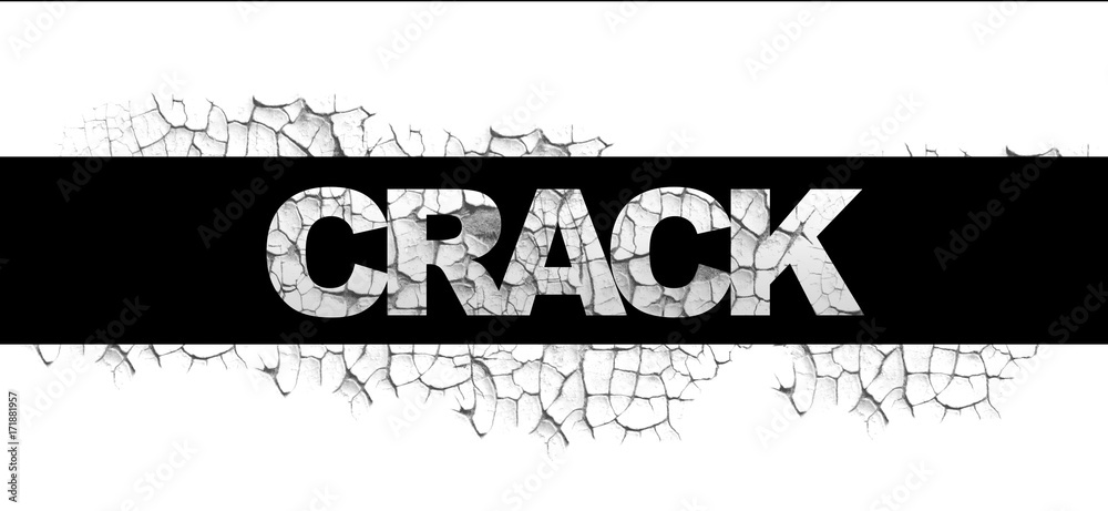 Crack Word Text Concept Black White Design Typography Stock Photo | Adobe  Stock